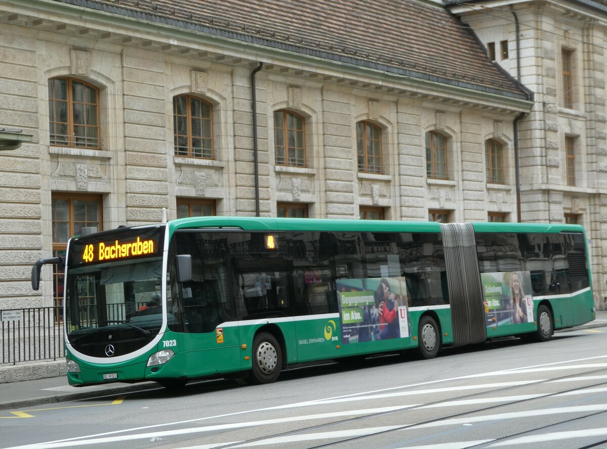 (247'841) - BVB Basel - Nr. 7023/BS 99'323 - Mercedes am 30. M�rz 2023 beim Bahnhof Basel