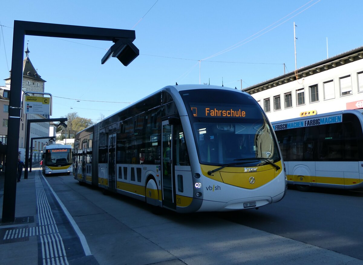 (248'060) - VBSH Schaffhausen - Nr. 20/SH 38'020 - Irizar am 6. April 2023 beim Bahnhof Schaffhausen