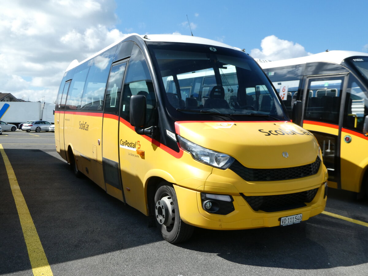 (248'177) - CarPostal Ouest - VD 111'540/PID 10'384 - Iveco/UNVI am 8. April 2023 in Kerzers, Interbus