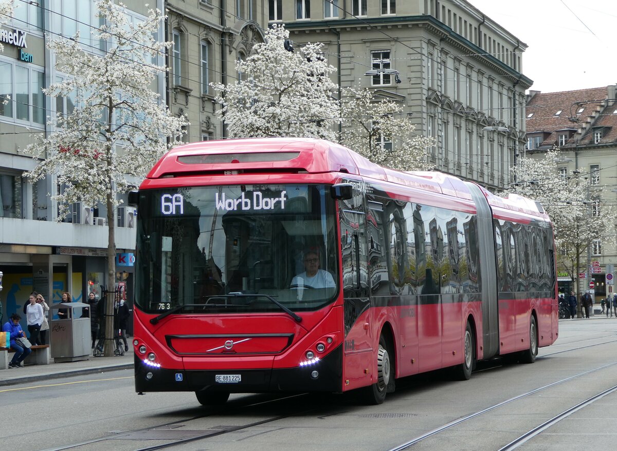 (248'239) - Bernmobil, Bern - Nr. 225/BE 881'225 - Volvo am 8. April 2023 beim Bahnhof Bern