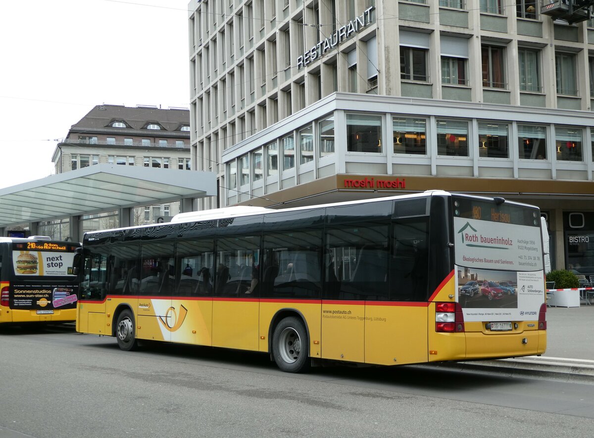 (248'403) - Postautobetriebe Unteres Toggenburg, Ltisburg - SG 16'779/PID 10'437 - MAN am 13. April 2023 beim Bahnhof St. Gallen