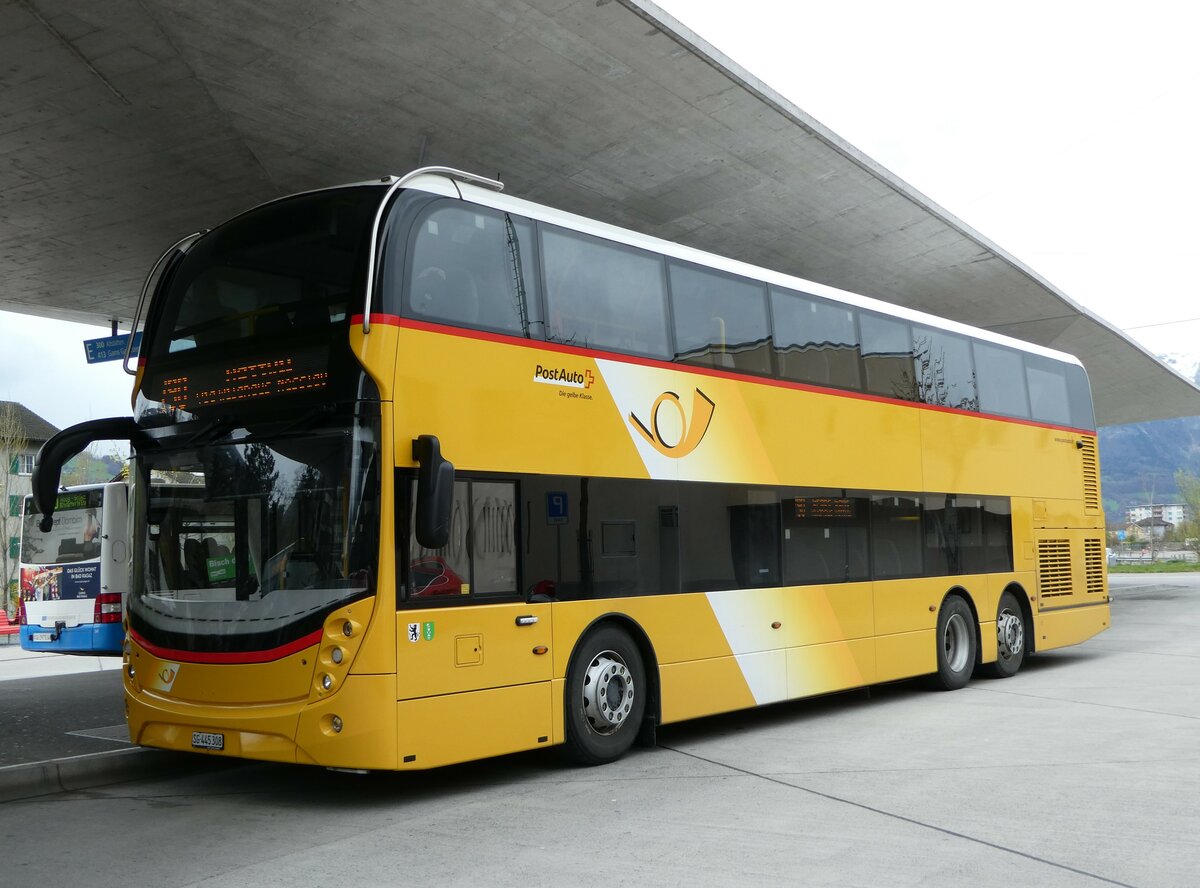 (248'483) - PostAuto Ostschweiz - SG 445'308/PID 11'042 - Alexander Dennis (ex SG 443'908) am 13. April 2023 beim Bahnhof Buchs