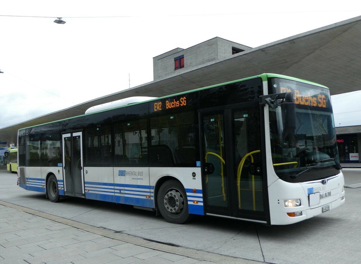 (248'493) - RTB Altsttten - Nr. 912/SG 482'208 - MAN (ex PostBus/A BD 15'356) am 13. April 2023 beim Bahnhof Buchs