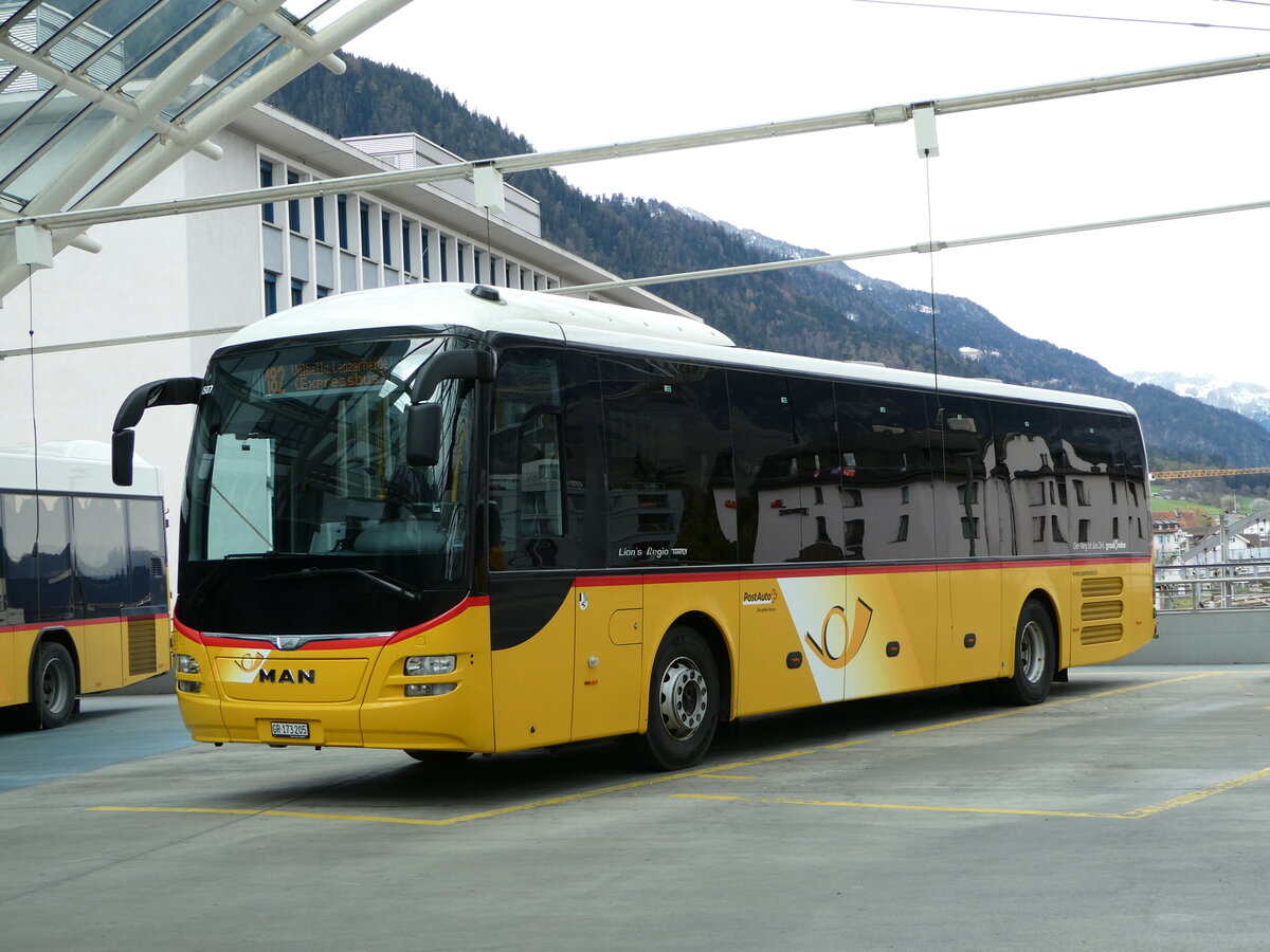 (248'558) - PostAuto Graubnden - GR 173'205/PID 10'507 - MAN am 15. April 2023 in Chur, Postautostation