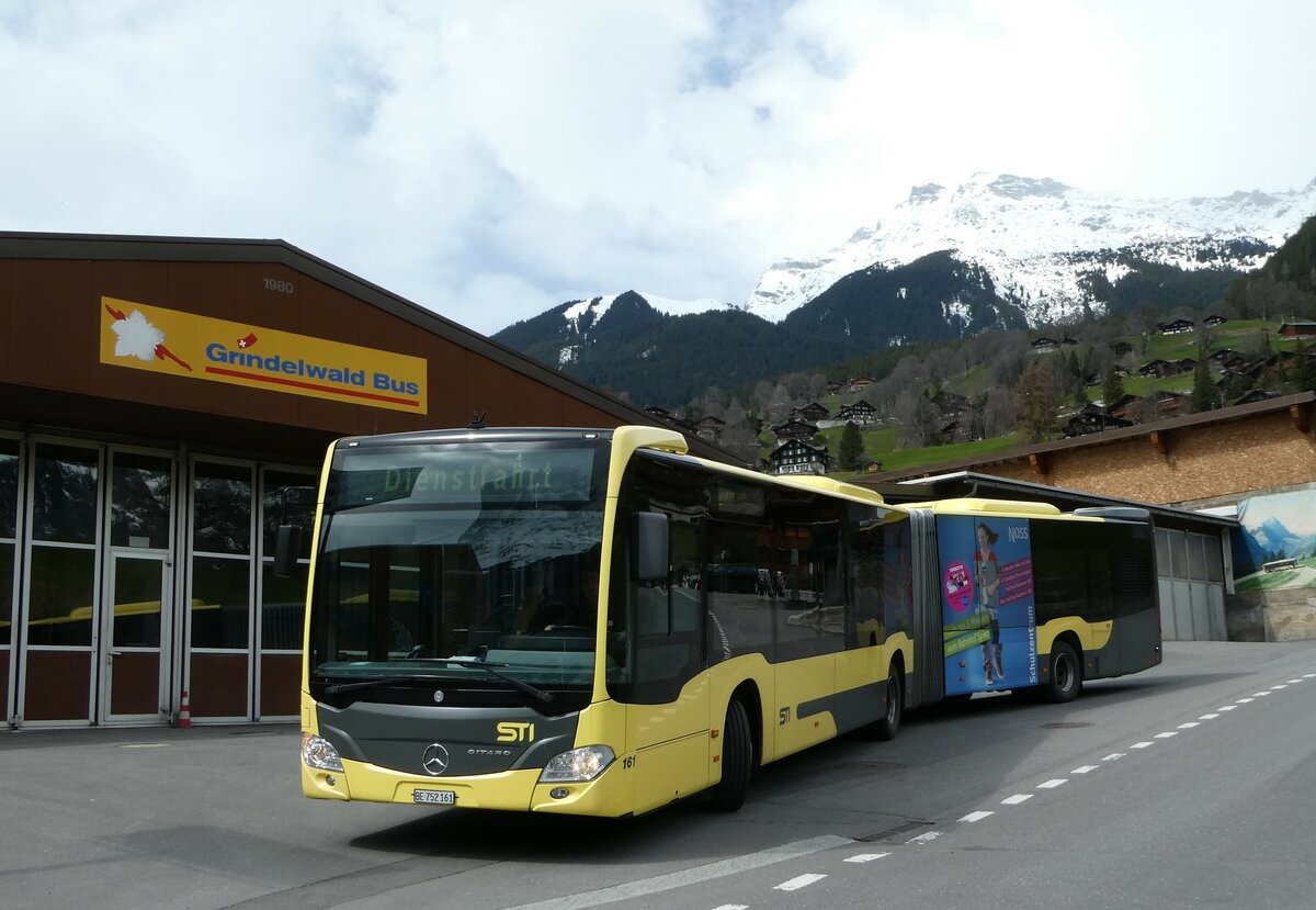 (248'810) - STI Thun - Nr. 161/BE 752'161 - Mercedes am 18. April 2023 in Grindelwald, Garage Grindelwaldbus