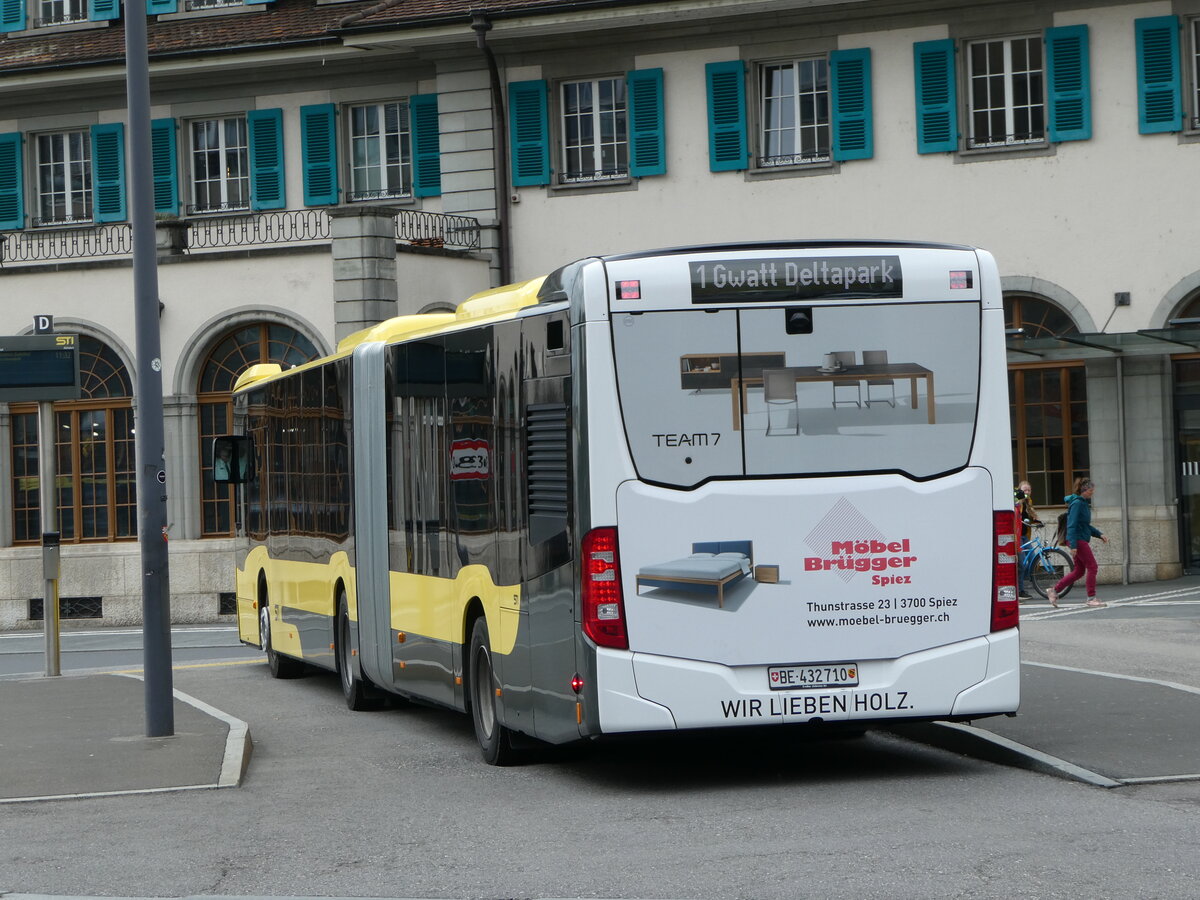 (248'855) - STI Thun - Nr. 710/BE 432'710  Mercedes am 19. April 2023 beim Bahnhof Thun