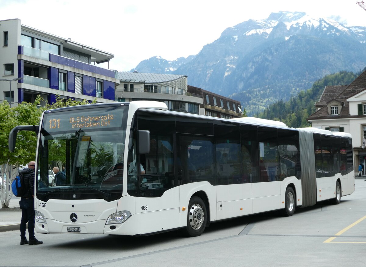 (249'429) - Intertours, Domdidier - Nr. 468/FR 300'468 - Mercedes (ex Nr. 201) am 2. Mai 2023 beim Bahnhof Interlaken West