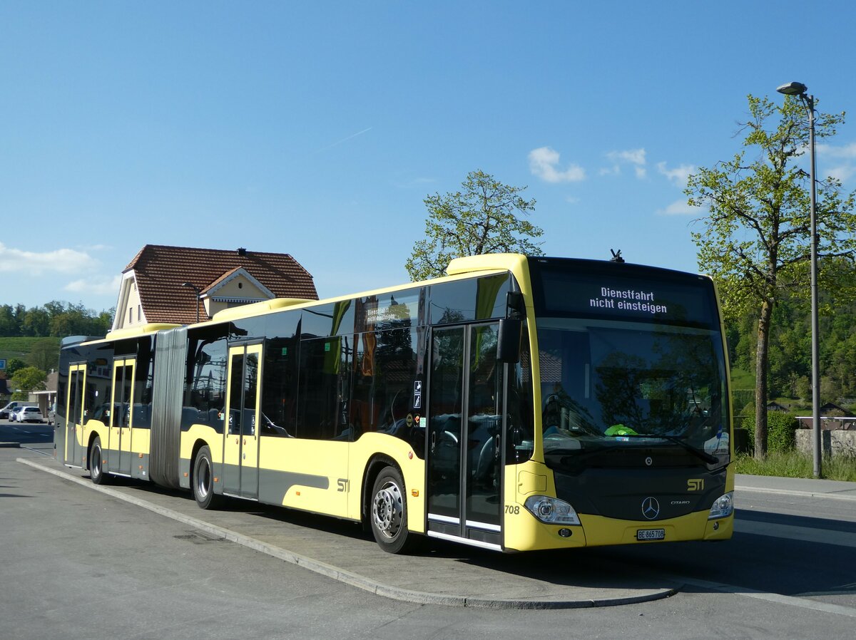 (249'504) - STI Thun - Nr. 708/BE 865'708 - Mercedes am 3. Mai 2023 beim Bahnhof Spiez