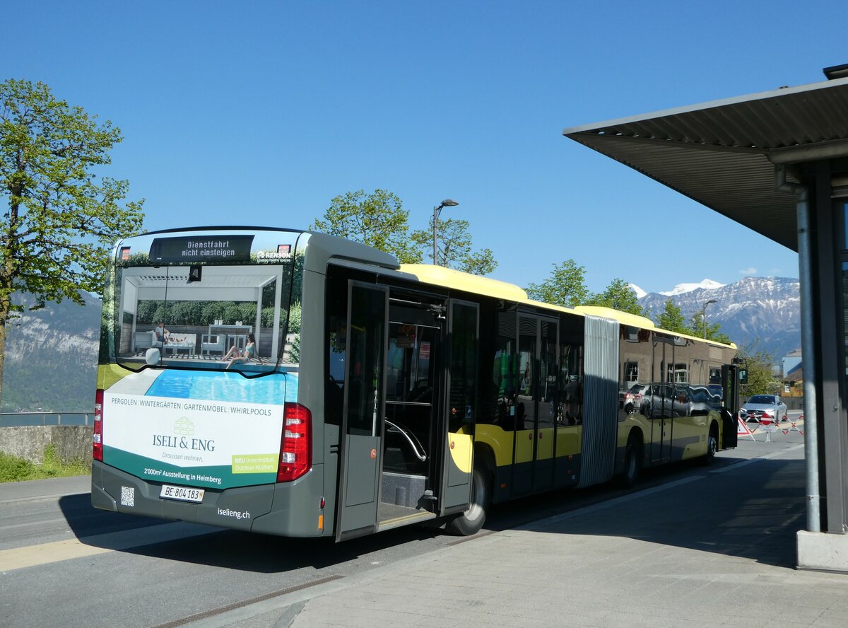 (249'505) - STI Thun - Nr. 183/BE 804'183 - Mercedes am 3. Mai 2023 beim Bahnhof Spiez