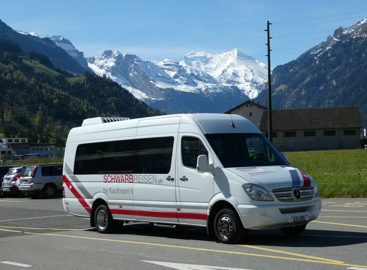 (249'538) - Kaufmann's Schwarb-Reisen, M�hlin - AG AG 8255 - Mercedes am 4. Mai 2023 in Frutigen, Tropenhaus