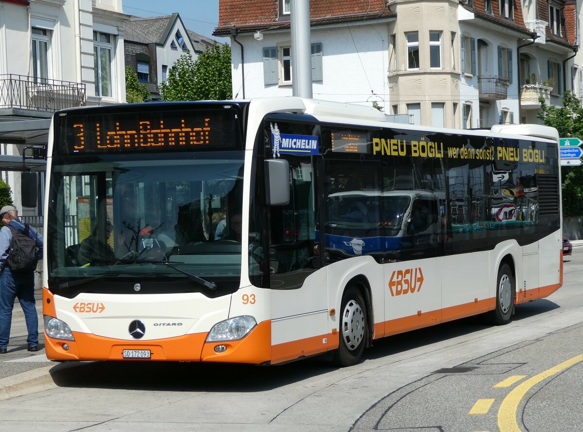 (250'445) - BSU Solothurn - Nr. 93/SO 172'093 - Mercedes am 25. Mai 2023 beim Hauptbahnhof Solothurn