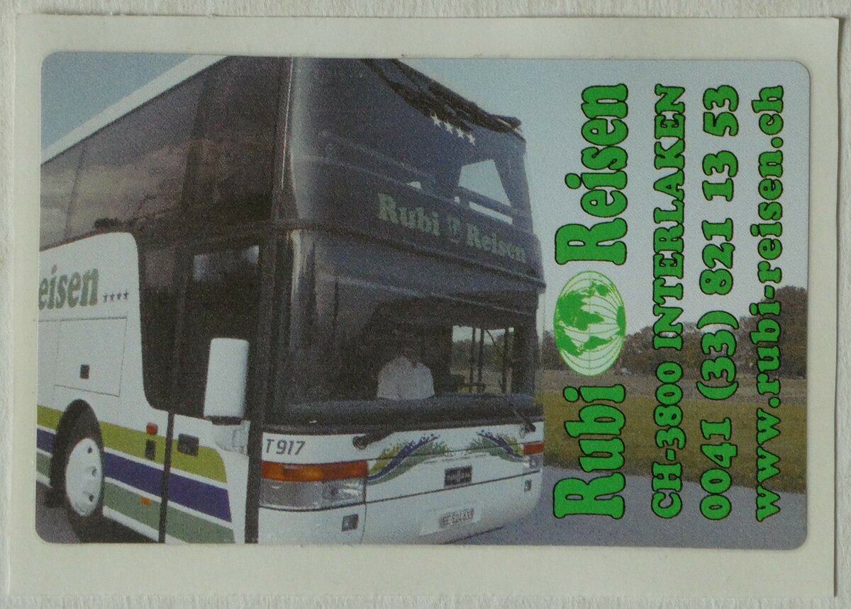 (250'681) - Kleber f�r Rubi Reisen am 28. Mai 2023 in Thun