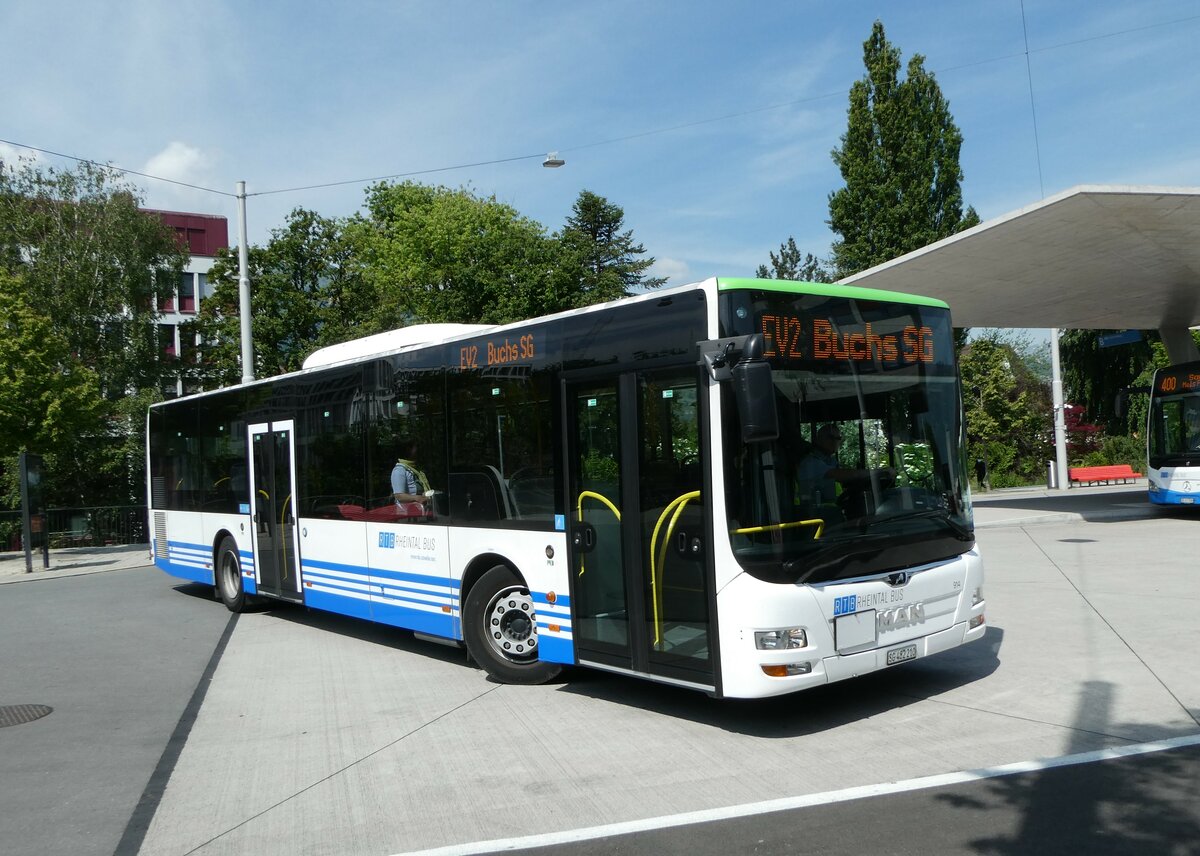 (250'764) - RTB Altst�tten - Nr. 914/SG 482'210 - MAN (ex PostBus/A BD 15'358) am 30. Mai 2023 beim Bahnhof Buchs