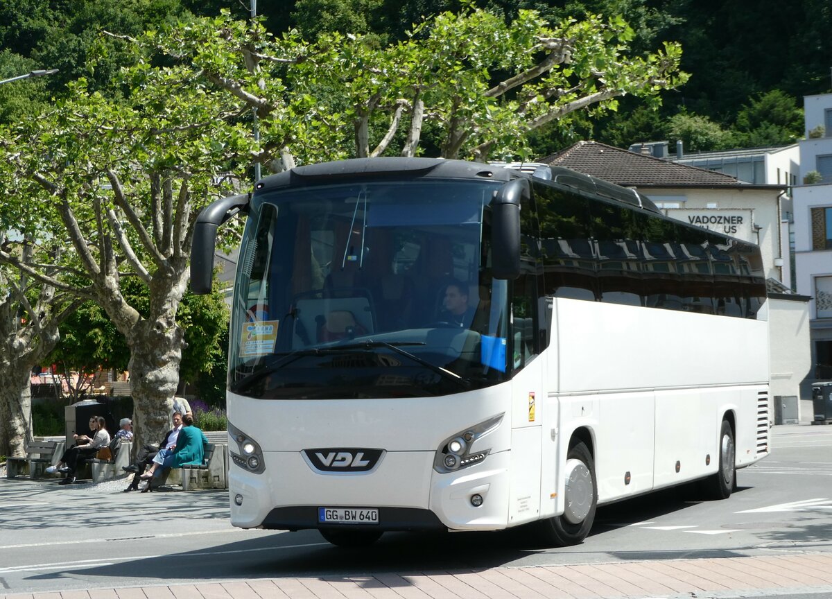 (250'796) - Aus Deutschland: Busworld International, Nauheim - GG-BW 640 - VDL am 30. Mai 2023 in Vaduz, Stdtle