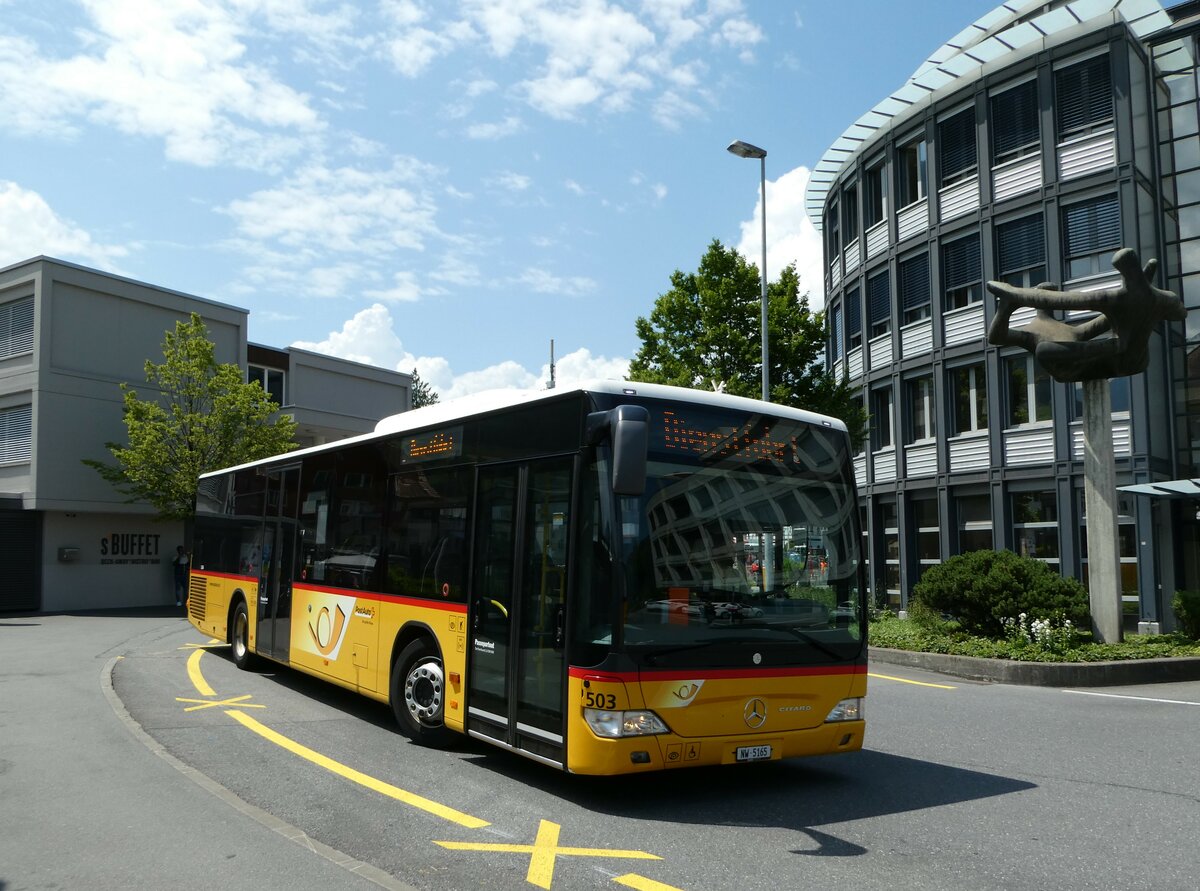 (250'878) - PostAuto Zentralschweiz - Nr. 503/NW 5165/PID 5266 - Mercedes (ex Nr. 53; ex Nr. 32; ex Thepra, Stans Nr. 32) am 1. Juni 2023 beim Bahnhof Stans