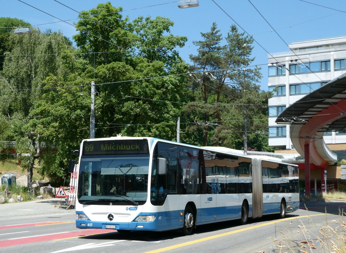 (251'464) - VBZ Zrich - Nr. 417/ZH 745'417 - Mercedes am 13. Juni 2023 in Zrich, Bucheggplatz