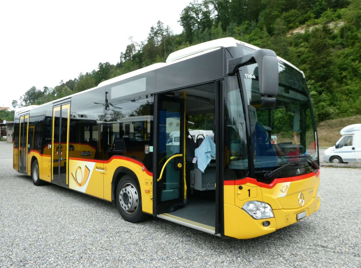 (252'207) - PostAuto Bern - Nr. 1/BE 414'001/PID 11'460 - Mercedes am 1. Juli 2023 in Laupen, Garage