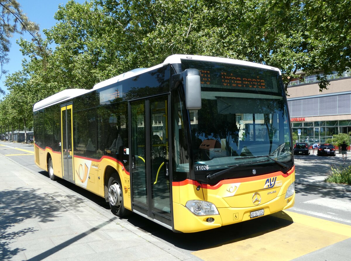 (252'500) - AVJ Les Bioux - VD 567'024/PID 11'026 - Mercedes am 8. Juli 2023 beim Bahnhof Yverdon