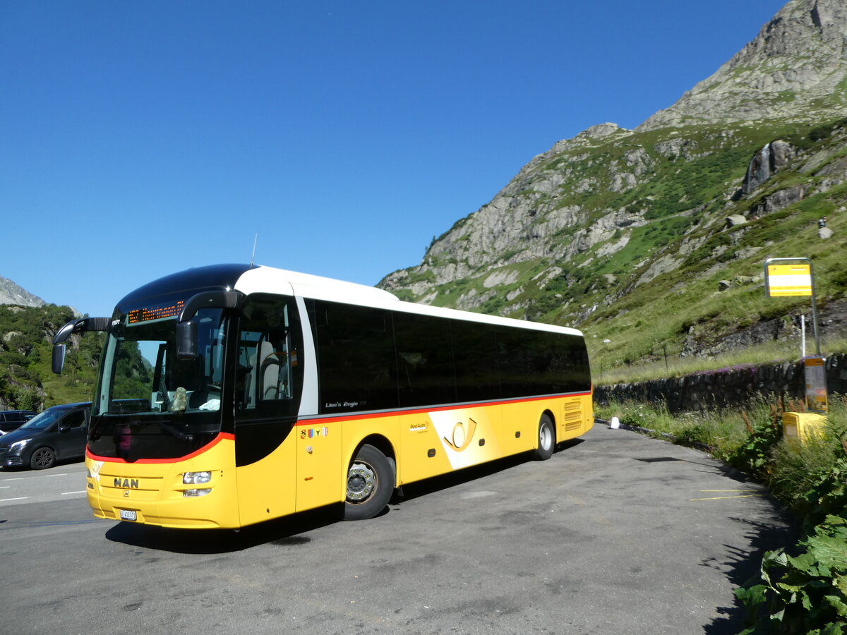 (252'536) - PostAuto Bern - Nr. 71/BE 412'071/PID 11'071 - MAN (ex PostAuto Zentralschweiz Nr. 20; ex Dillier, Sarnen Nr. 20) am 9. Juli 2023 in Susten, Steingletscher