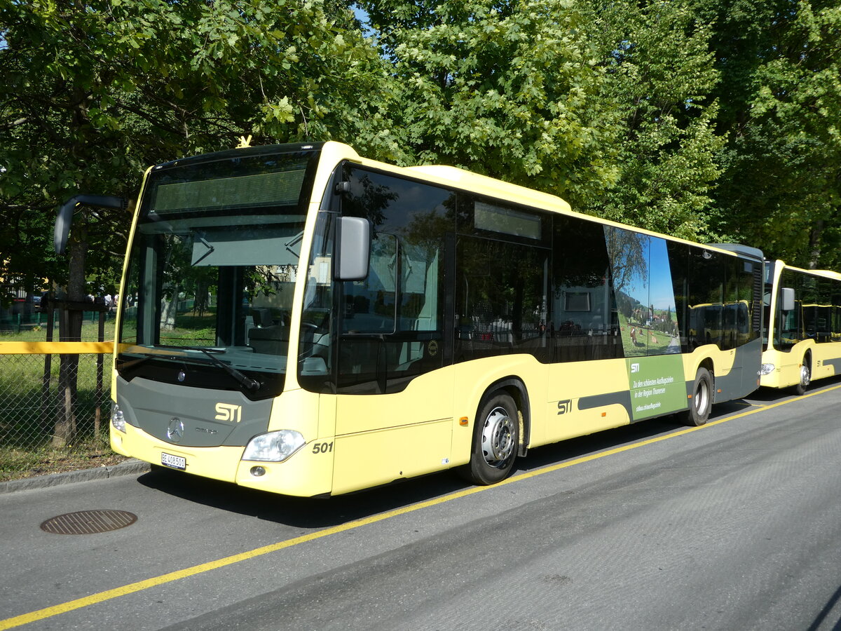 (252'645) - STI Thun - Nr. 501/BE 408'501 - Mercedes am 11. Juli 2023 bei der Schifflndte Thun