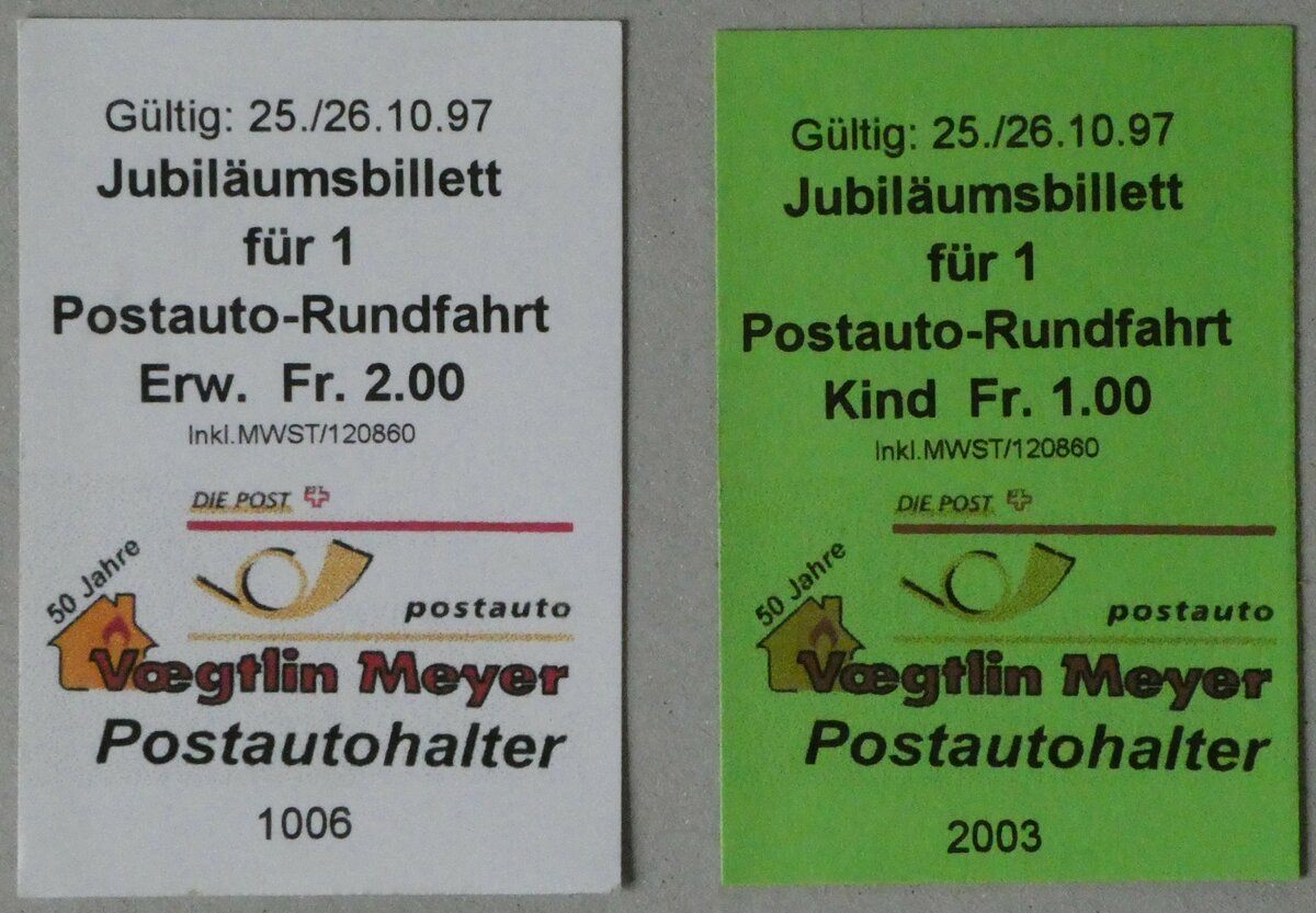 (252'754) - Postauto-Rundfahrt Jubil�umsbillette am 16. Juli 2023 in Thun