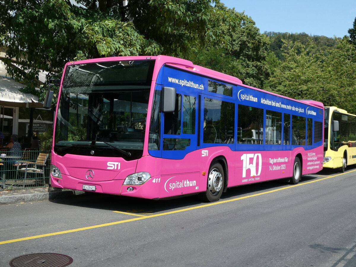 (252'843) - STI Thun - Nr. 411/BE 419'411 - Mercedes am 20. Juli 2023 bei der Schiffl�ndte Thun