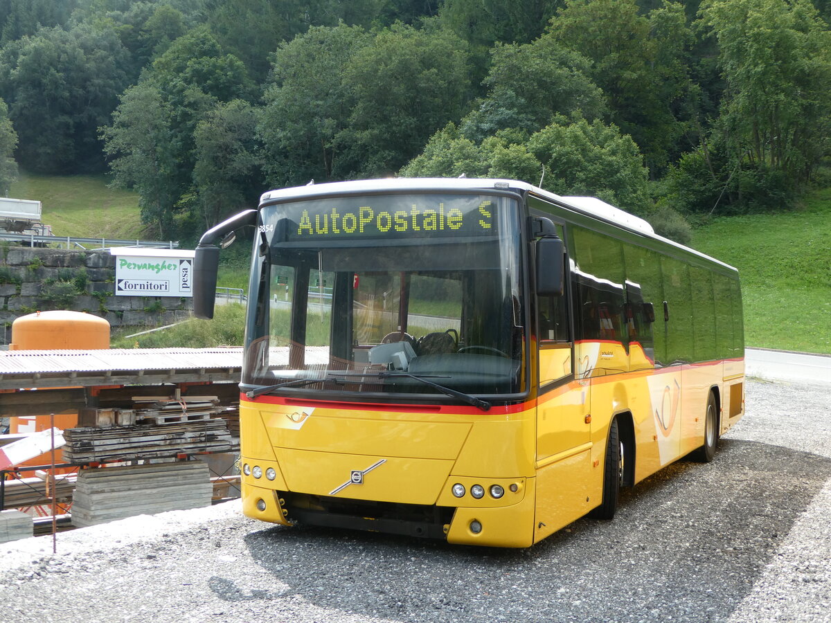 (252'873) - Marchetti, Airolo - PID 3854 - Volvo (ex AutoPostale Ticino Nr. 509) am 23. Juli 2023 in Airolo, Neue Garage