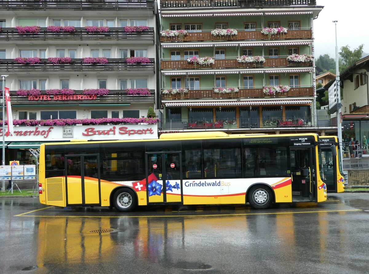 (253'393) - Grindelwaldbus, Grindelwald - Nr. 18/BE 382'871 - MAN/Gppel am 5. August 2023 beim Bahnhof Grindelwald