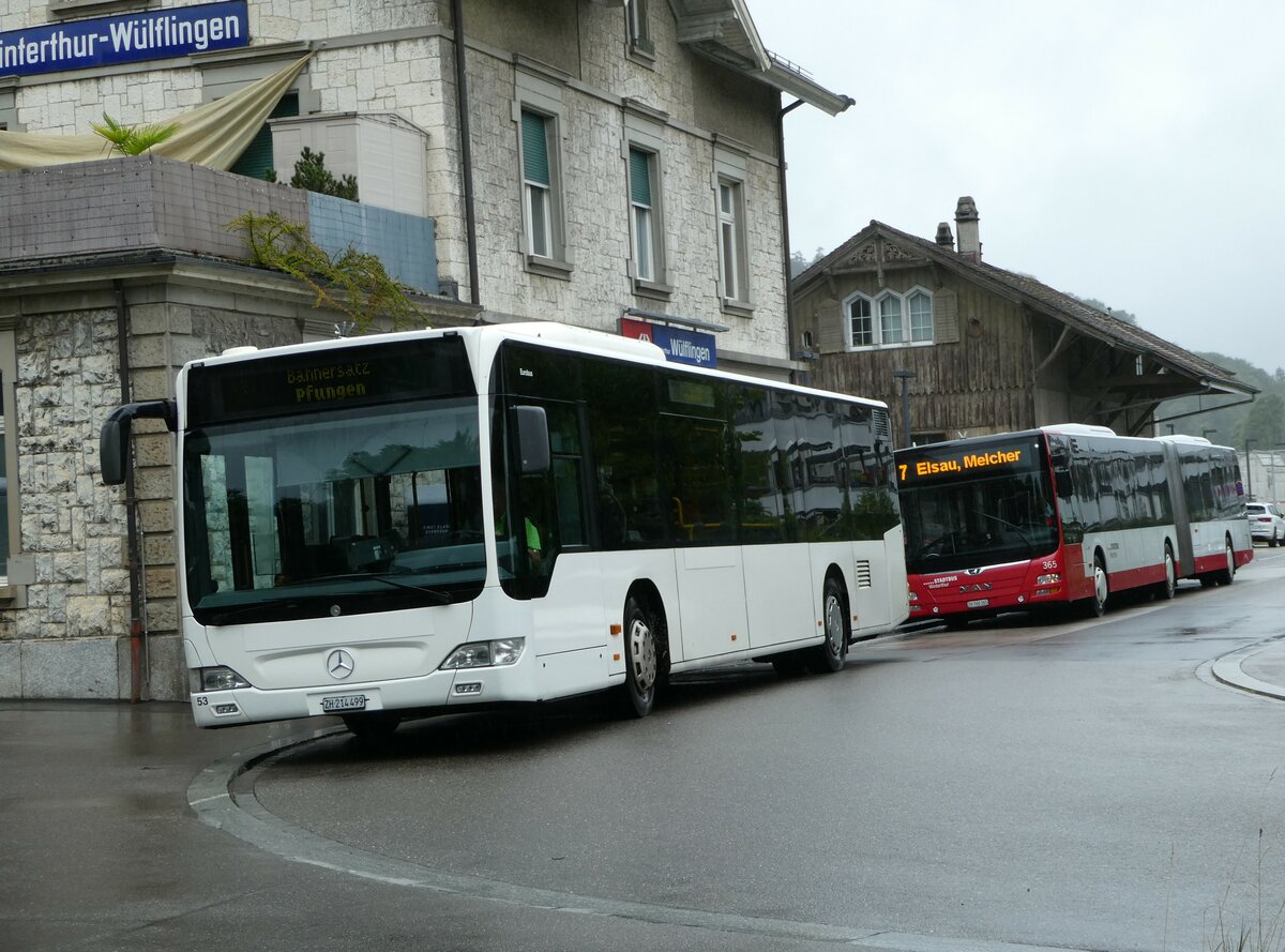 (253'466) - Welti-Furrer, Bassersdorf - Nr. 53/ZH 214'499 - Mercedes am 6. August 2023 beim Bahnhof Winterthur Wlflingen