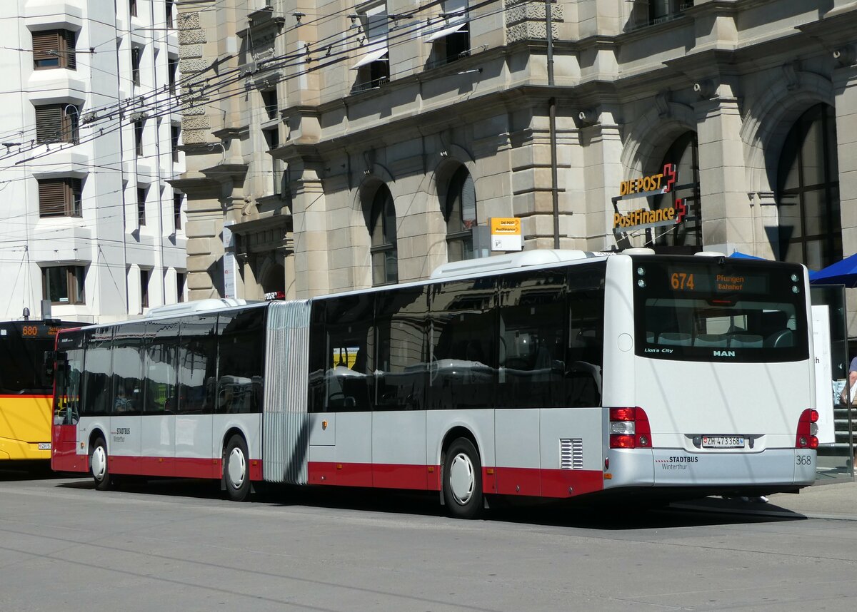 (253'643) - SW Winterthur - Nr. 368/ZH 473'368 - MAN am 11. August 2023 beim Hauptbahnhof Winterthur