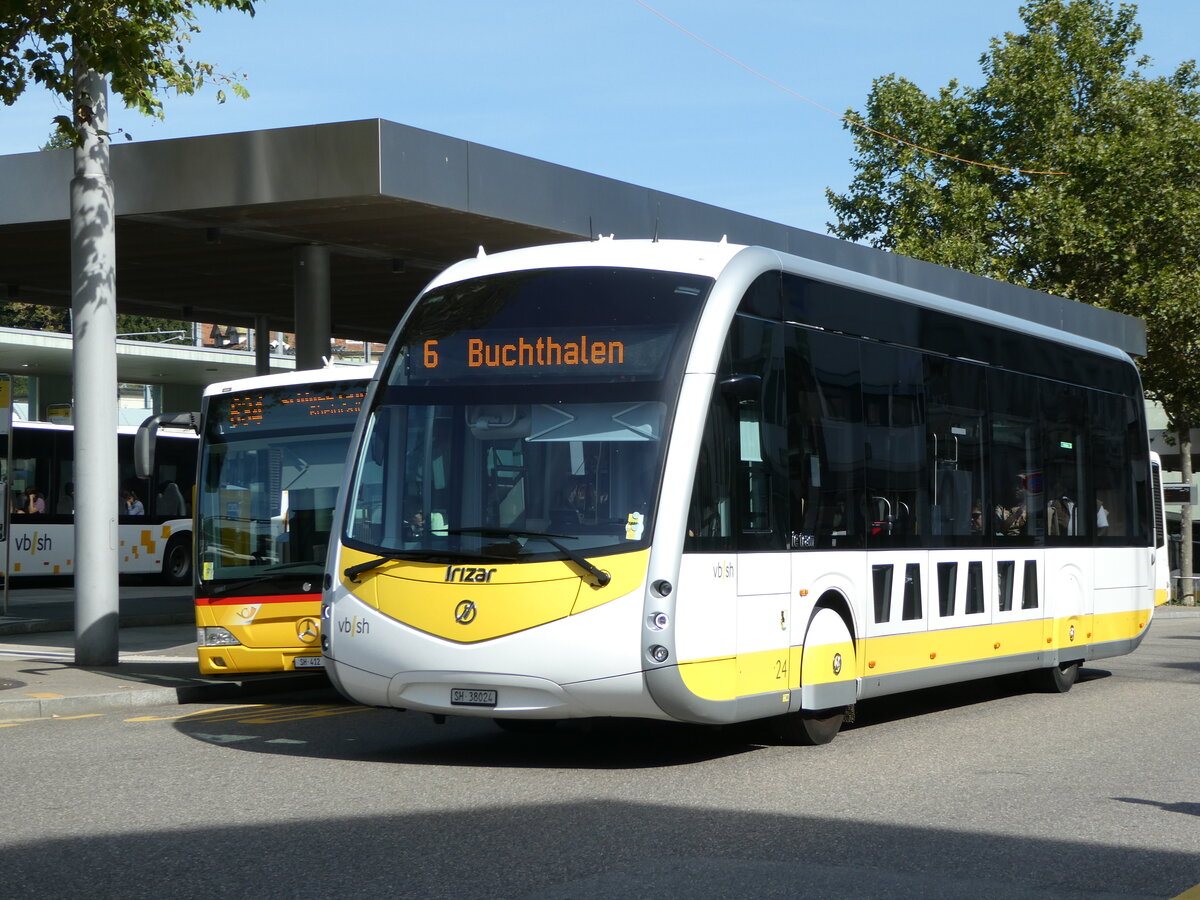 (255'278) - VBSH Schaffhausen - Nr. 24/SH 38'024 - Irizar am 17. September 2023 beim Bahnhof Schaffhausen