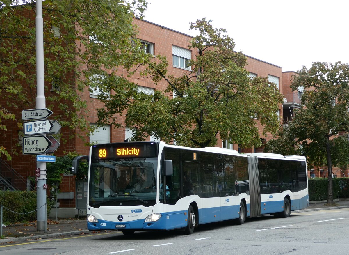 (256'290) - VBZ Zrich - Nr. 428/ZH 882'428 - Mercedes am 21. Oktober 2023 in Zrich, Bristenstrasse