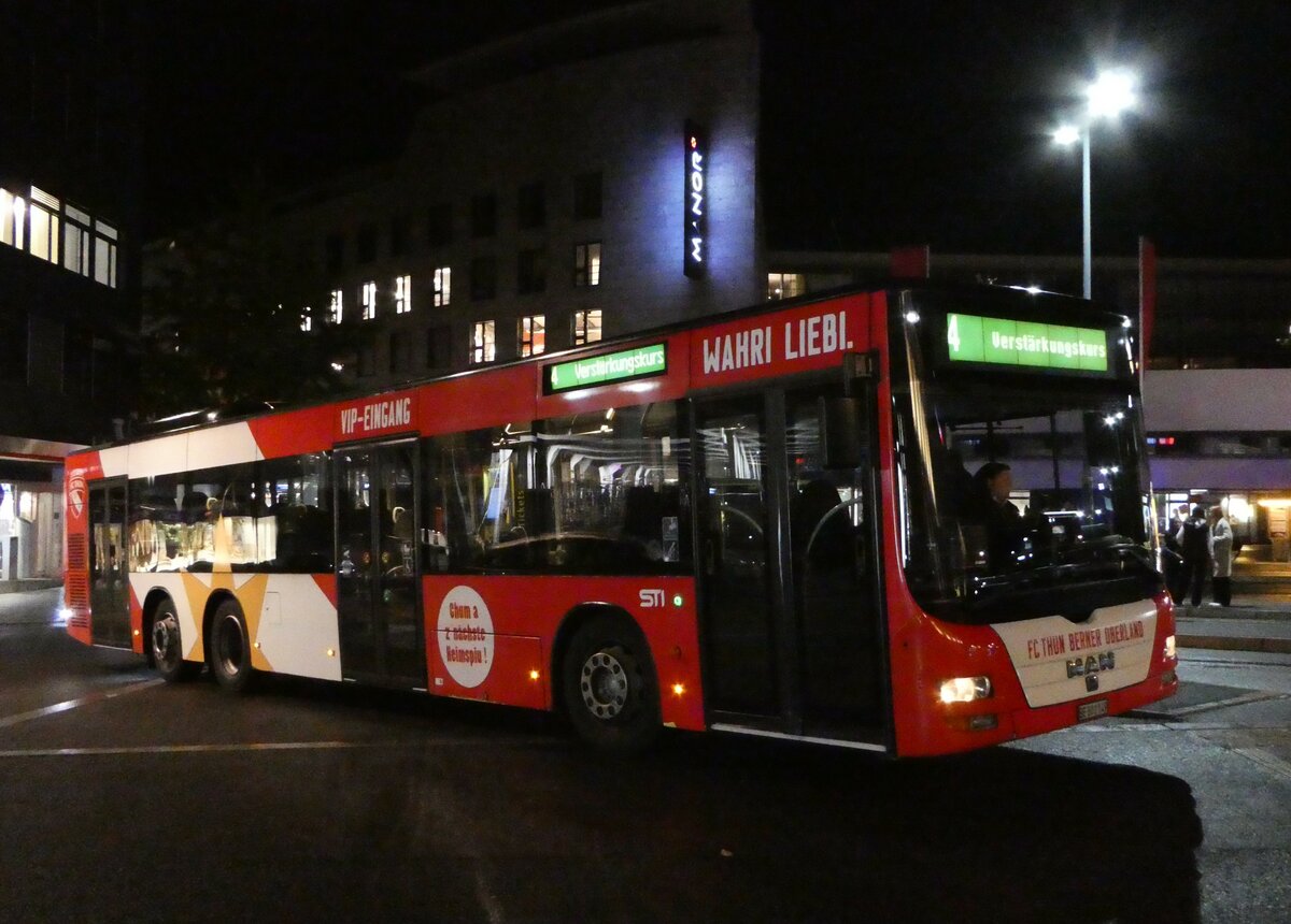 (256'640) - STI Thun - Nr. 149/BE 801'149 - MAN am 2. November 2023 beim Bahnhof Thun