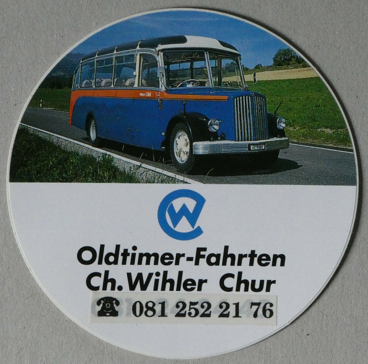 (256'682) - Kleber f�r Oldtimer-Fahrten Ch. Wihler Chur am 5. November 2023 in Thun