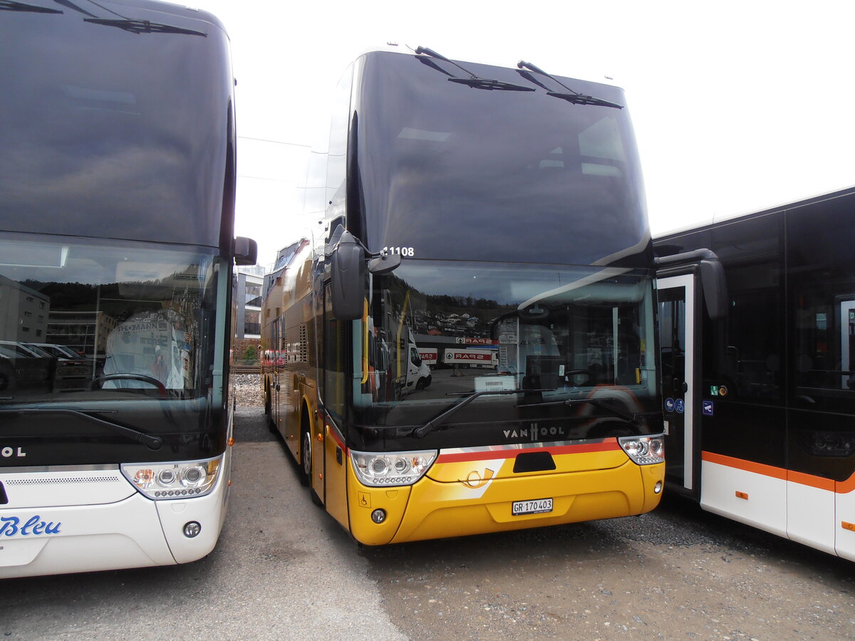 (257'838) - PostAuto Graub�nden - GR 170'403/PID 11'108 - Van Hool am 23. Dezember 2023 in Schmerikon, Thomann