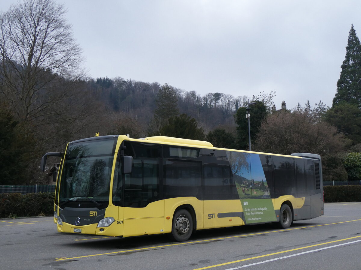 (258'505) - STI Thun - Nr. 501/BE 408'501 - Mercedes am 9. Januar 2024 bei der Schiffl�ndte Thun