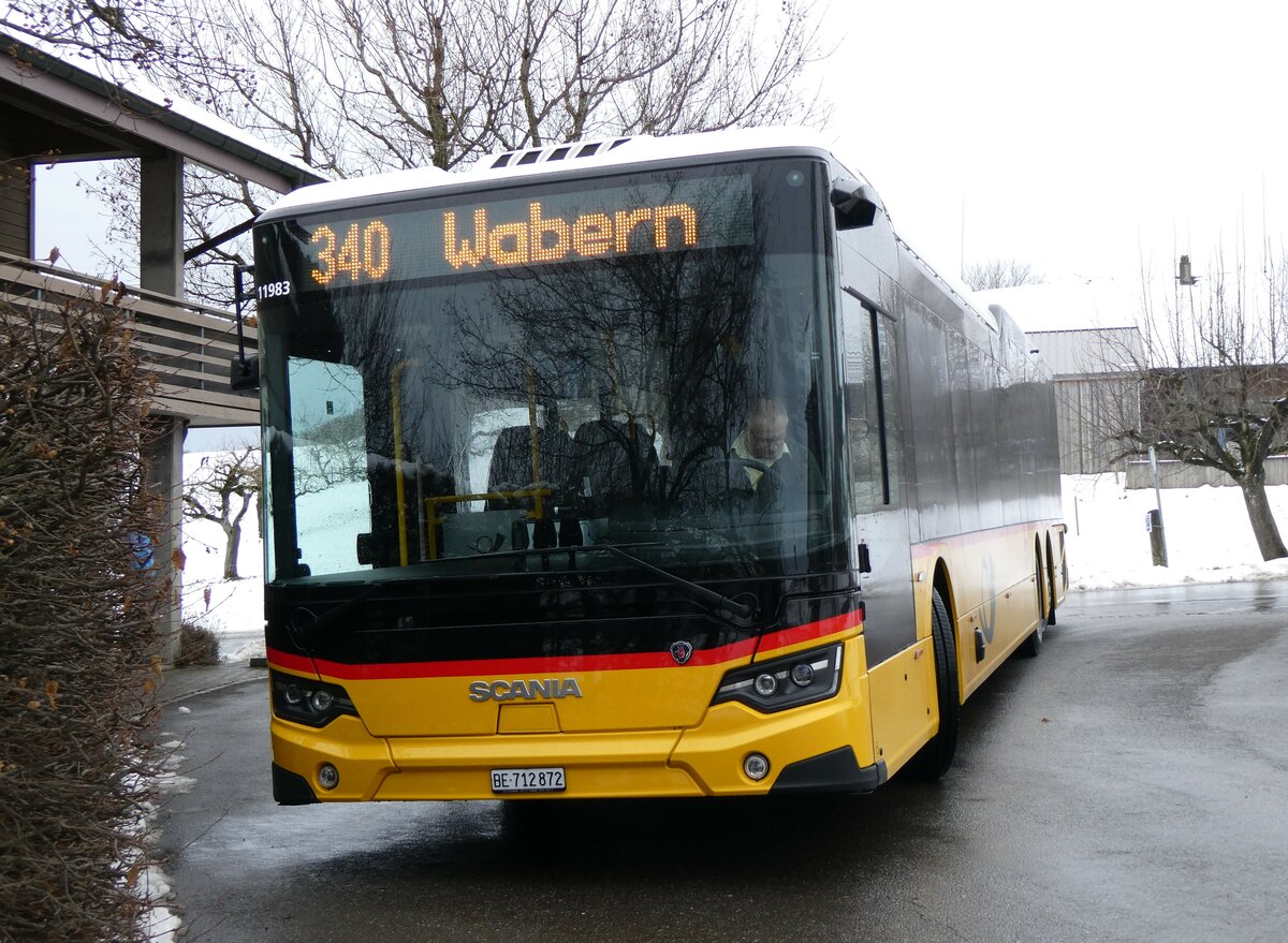 (258'845) - Engeloch, Riggisberg - Nr. 20/BE 712'872/PID 11'983 - Scania am 22. Januar 2024 in Niedermuhlern, Baumg�rtli