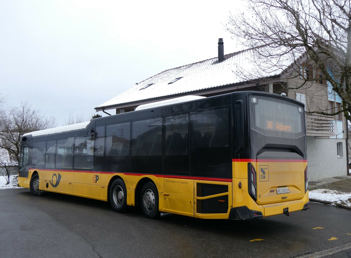 (258'846) - Engeloch, Riggisberg - Nr. 20/BE 712'872/PID 11'983 - Scania am 22. Januar 2024 in Niedermuhlern, Baumg�rtli