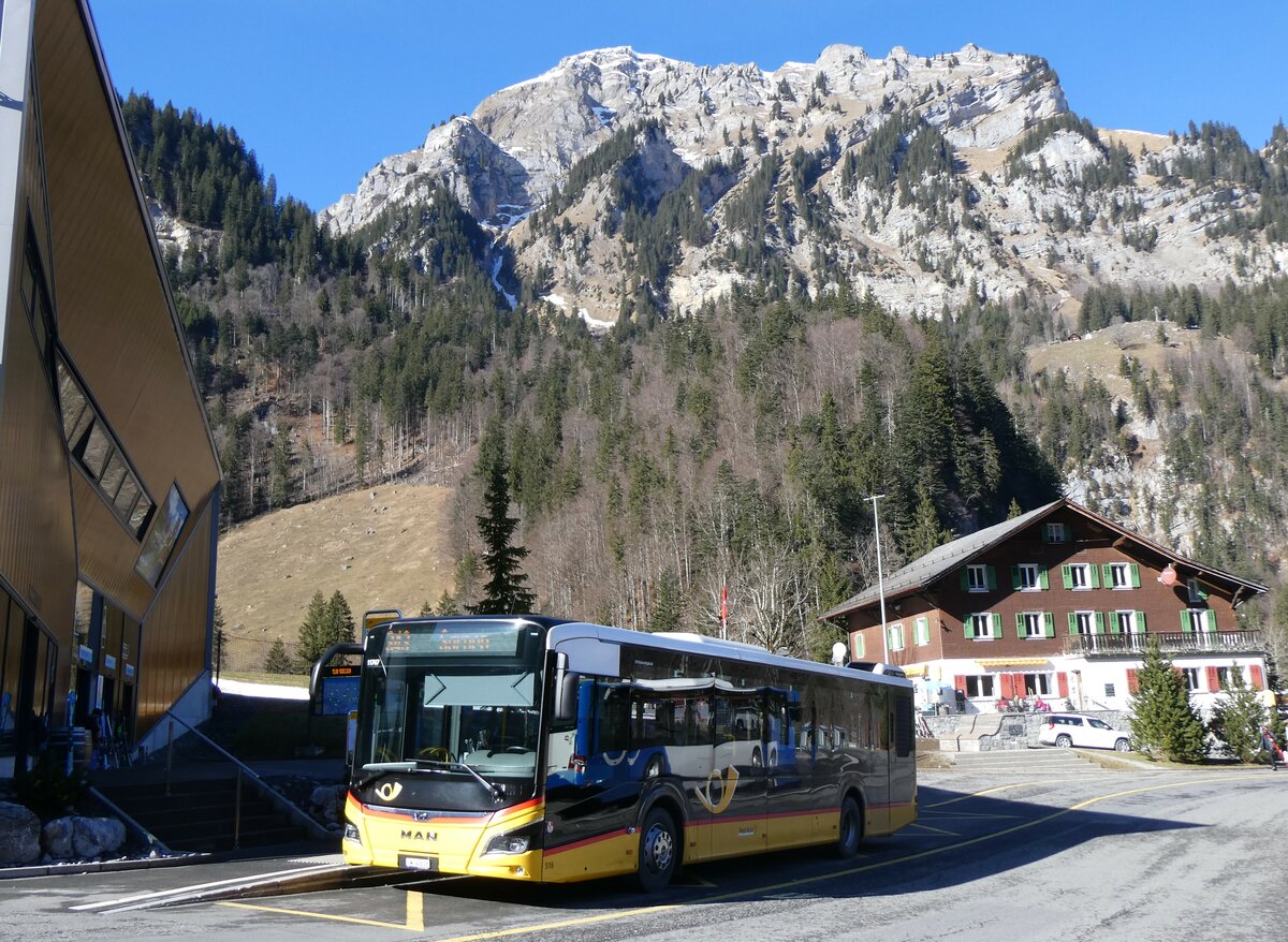 (259'297) - PostAuto Zentralschweiz - Nr. 516/OW 40'016/PID 11'747 - MAN (ex Nr. 16) am 13. Februar 2024 auf der St�ckalp