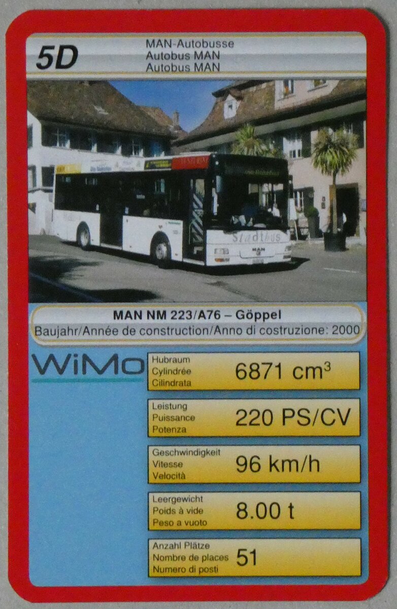 (259'437) - Quartett-Spielkarte mit WiMo MAN/G�ppel NM 223/A76 am 18. Februar 2024 in Thun