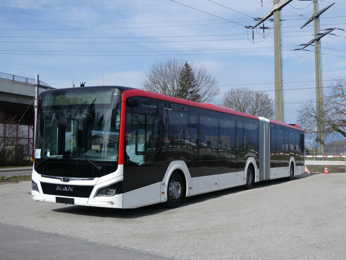 (259'839) - Twerenbold, Baden - Nr. 313 - MAN am 2. M�rz 2024 in Kerzers, Murtenstrasse