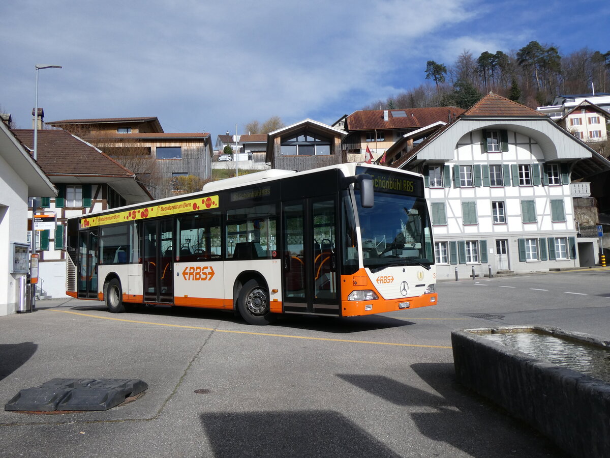 (260'010) - RBS Worblaufen - Nr. 3/BE 767'003 - Mercedes am 3. M�rz 2024 in B�riswil, Brunnen
