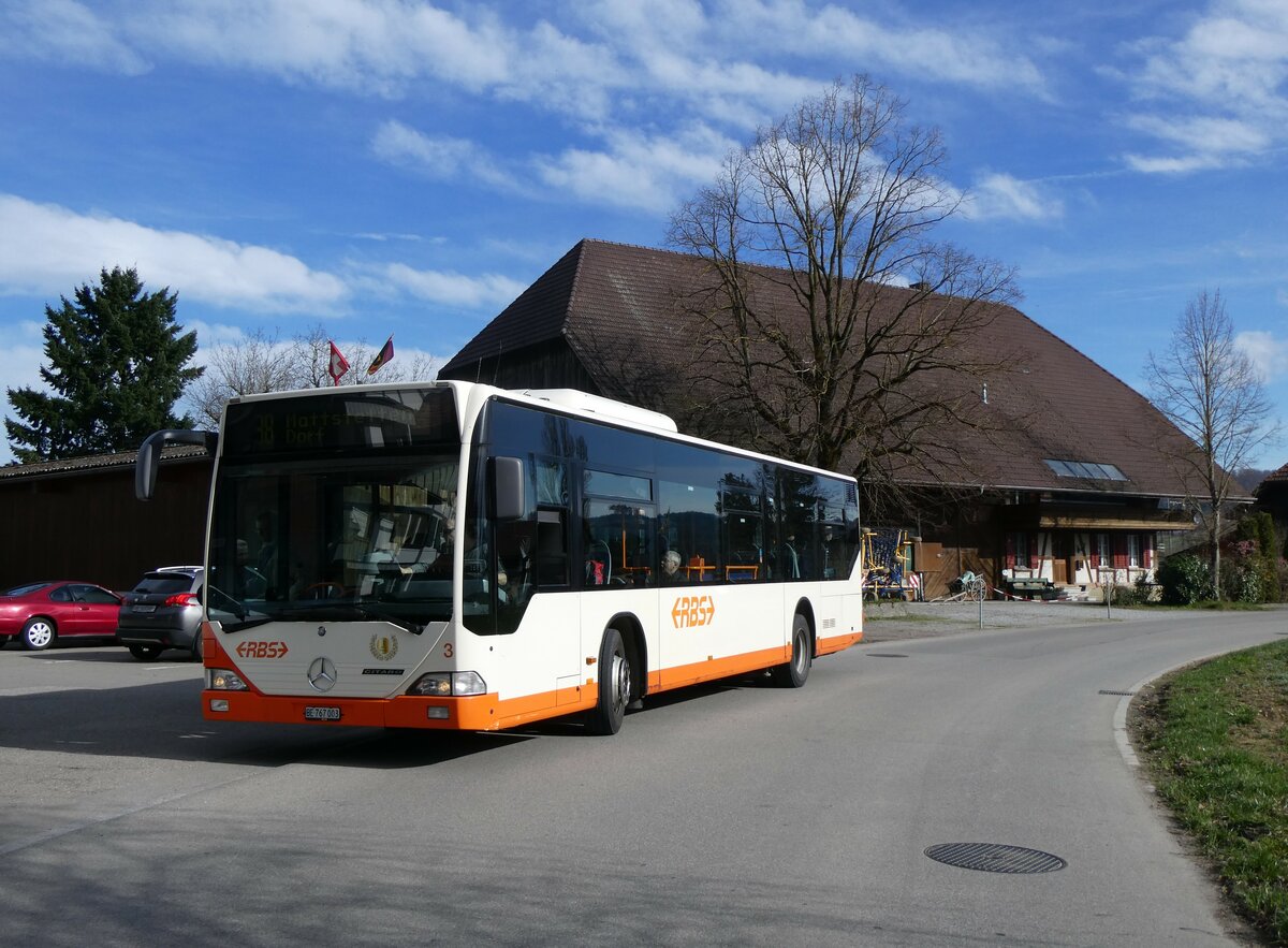 (260'011) - RBS Worblaufen - Nr. 3/BE 767'003 - Mercedes am 3. M�rz 2024 in Mattstetten, R�ssli