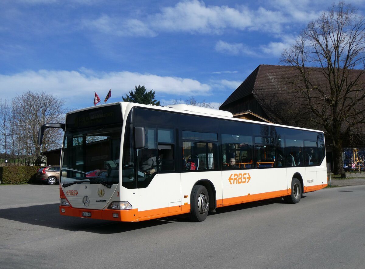 (260'012) - RBS Worblaufen - Nr. 3/BE 767'003 - Mercedes am 3. M�rz 2004 in Mattstetten, R�ssli