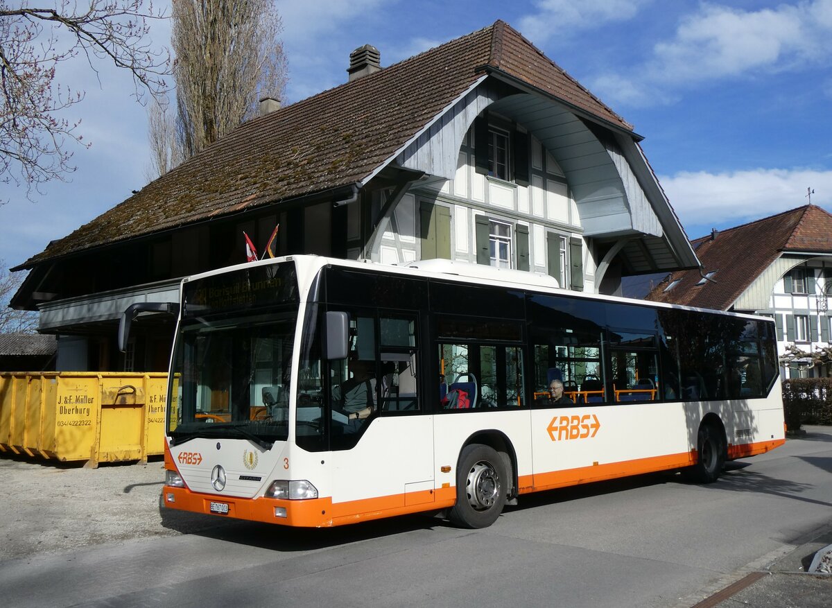 (260'020) - RBS Worblaufen - Nr. 3/BE 767'003 - Mercedes am 3. M�rz 2024 in Mattstetten, B�riswilstrasse
