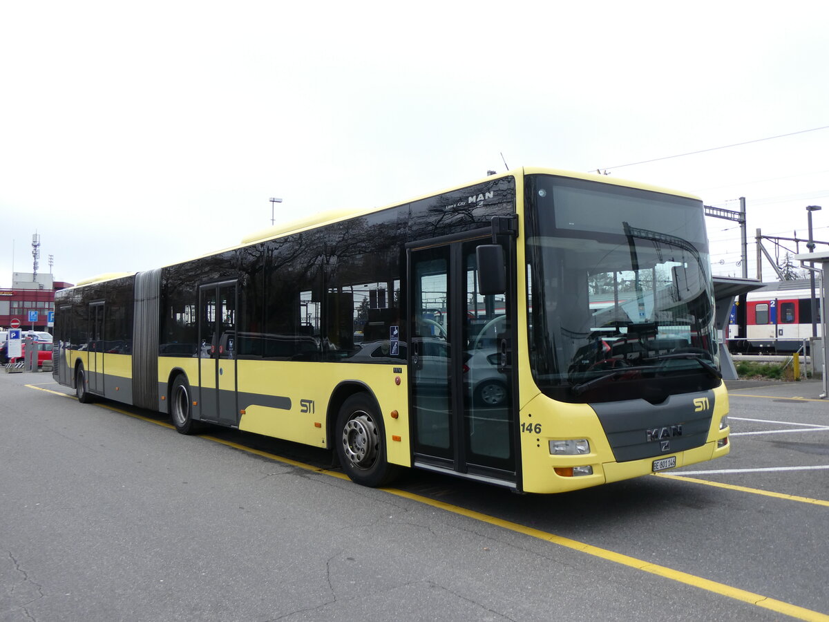 (260'192) - STI Thun - Nr. 146/BE 801'146 - MAN am 8. M�rz 2024 in Thun, CarTerminal