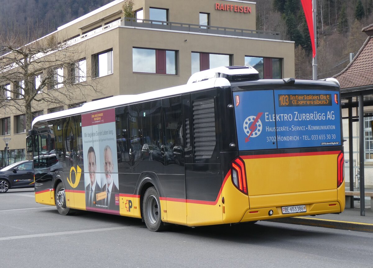 (260'342) - PostAuto Bern - BE 653'386/PID 12'065 - MAN am 12. M�rz 2024 beim Bahnhof Interlaken Ost