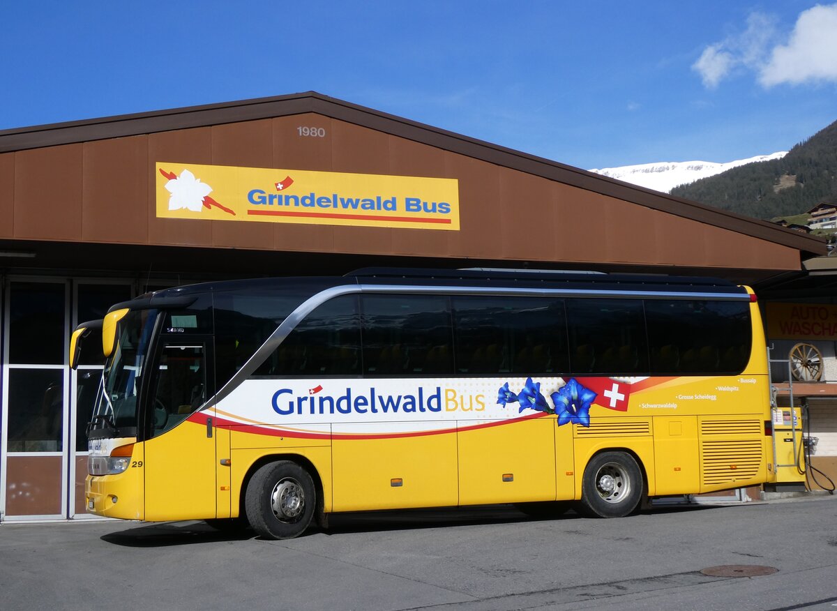 (260'473) - GrindelwaldBus, Grindelwald - Nr. 29/BE 47'910 - Setra am 19. M�rz 2024 in Grindelwald, Garage