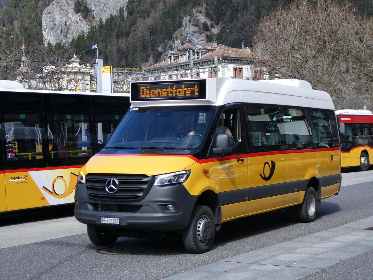 (260'696) - PostAtuo Bern - BE 477'965/PID 11'946 - Mercedes am 26. M�rz 2024 beim Bahnhof Interlaken West