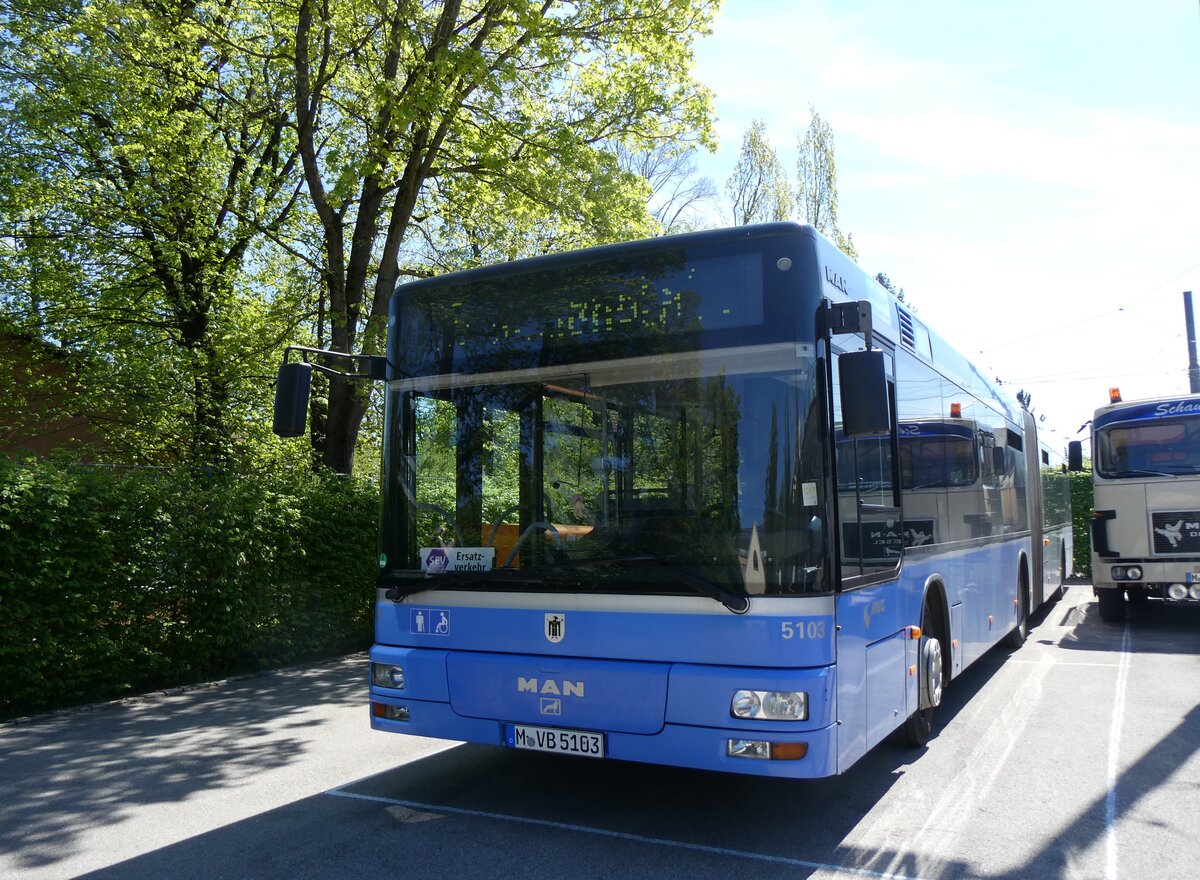 (261'238) - MVG M�nchen - Nr. 5103/M-VG 5103 - MAN am 13. April 2024 in M�nchen, MVG-Museum